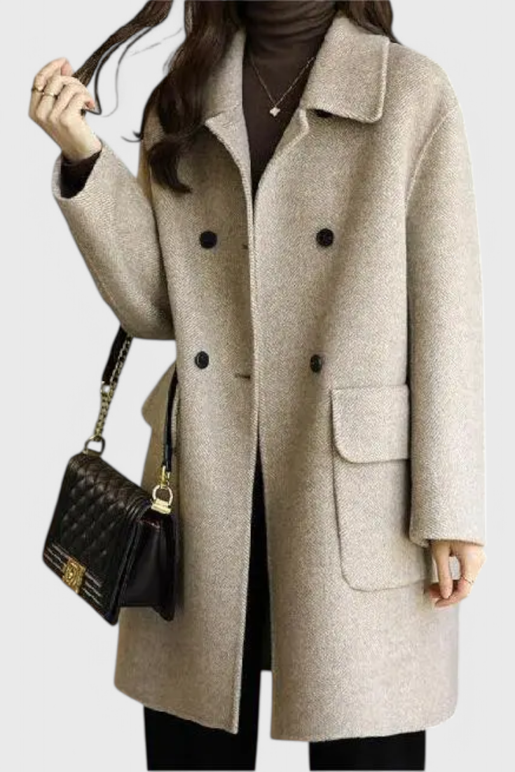 Aveline™ | Classic Double-Breasted Wool Coat