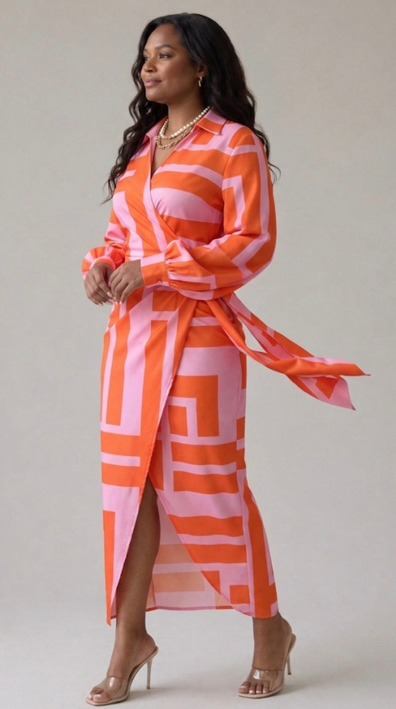 Ivy & Grace™| Printed Wrap Dress
