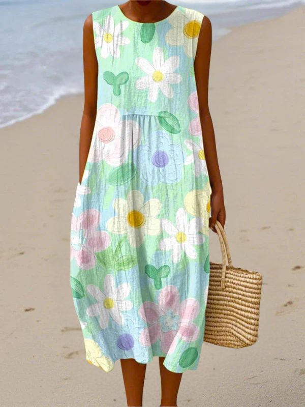 Gabriella™ Pastel Blossom Midi Dress