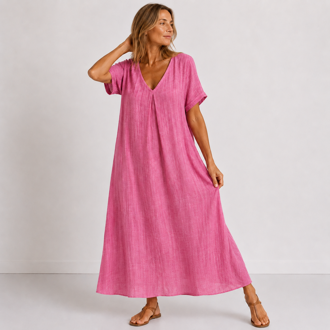 Violette - Long Fluid Linen Dress