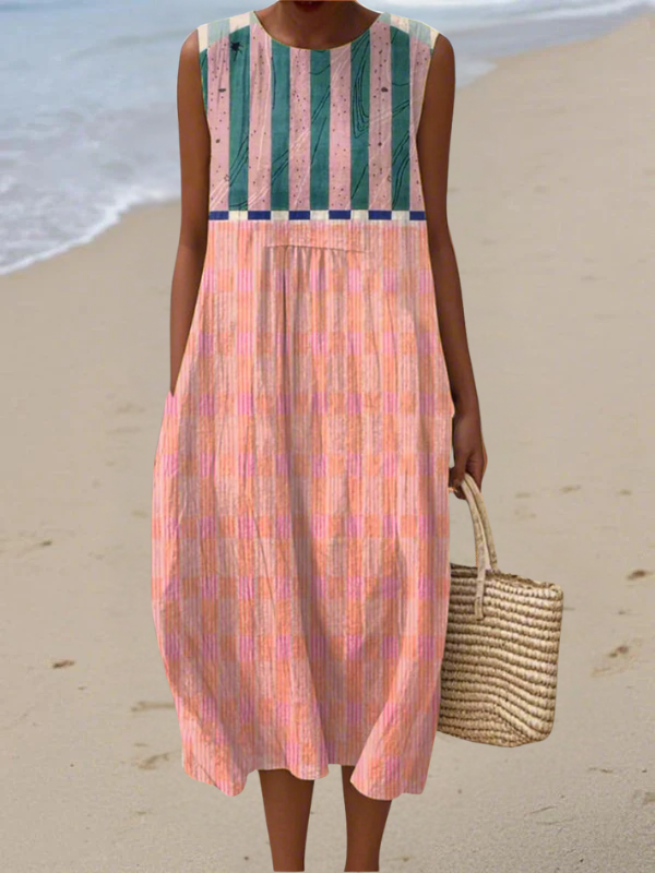 Sarah™ Striped Pastel Midi Dress
