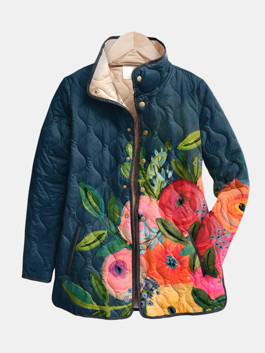 Amaya™ | Vintage Floral Quilted Jacket