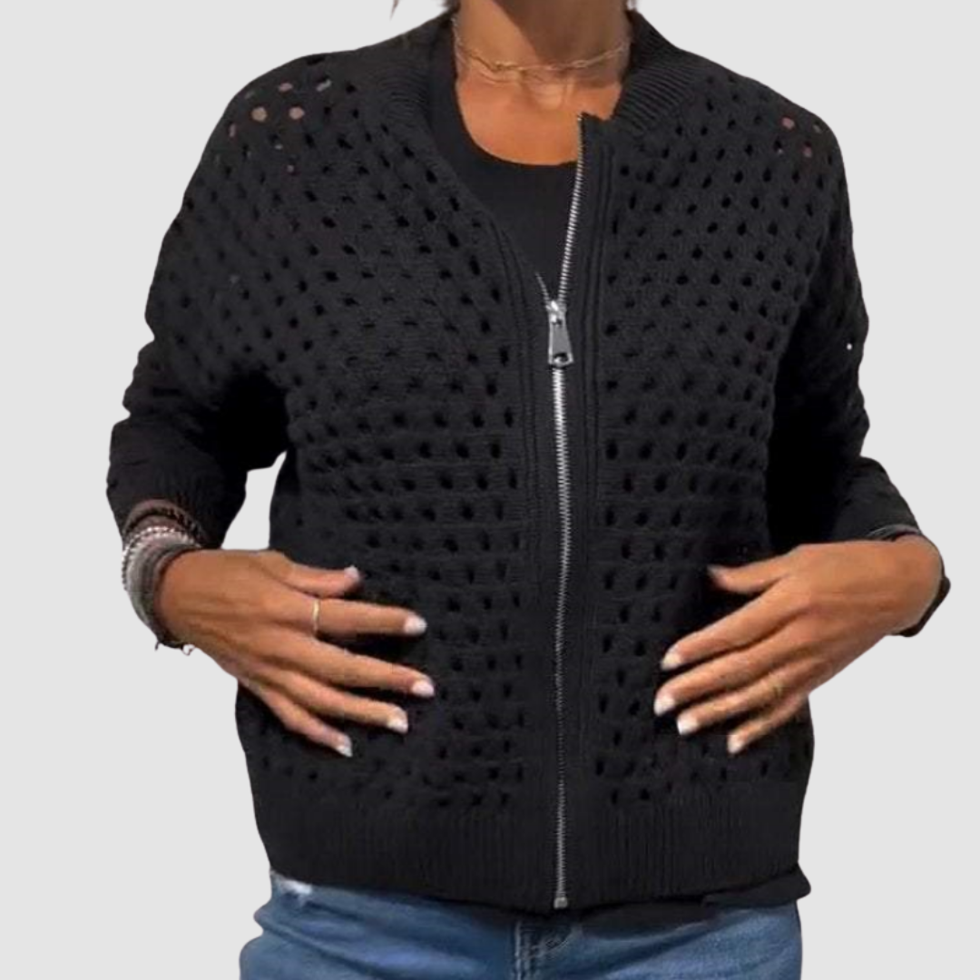 Desiree™ | Elegant Knitted Zip Cardigan