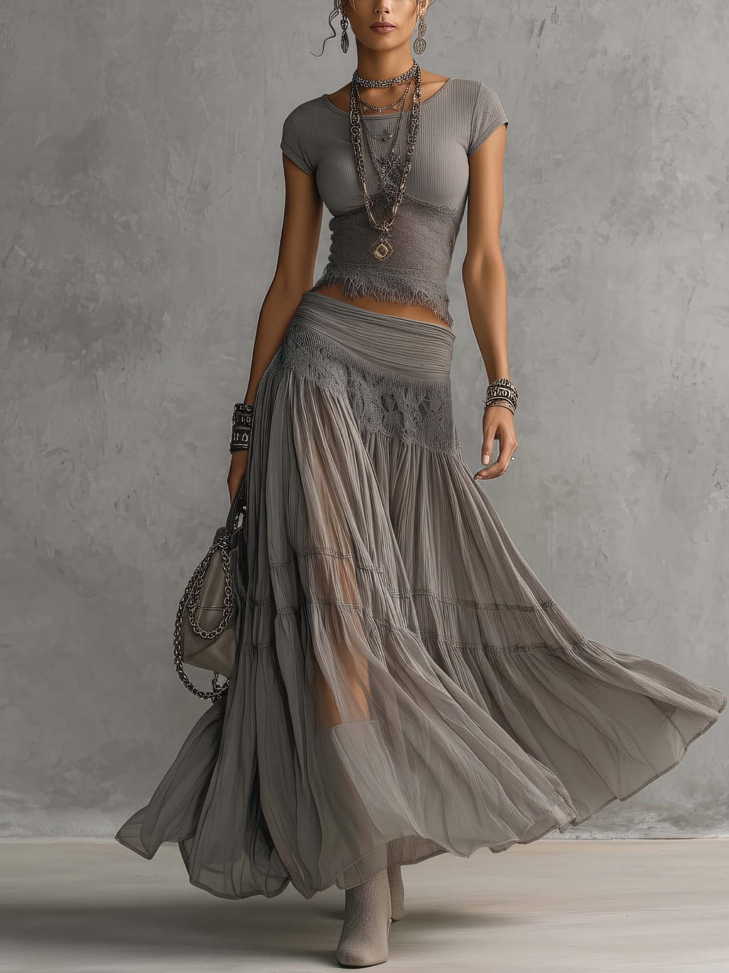 Paulina – Grey Slimming Lace Set