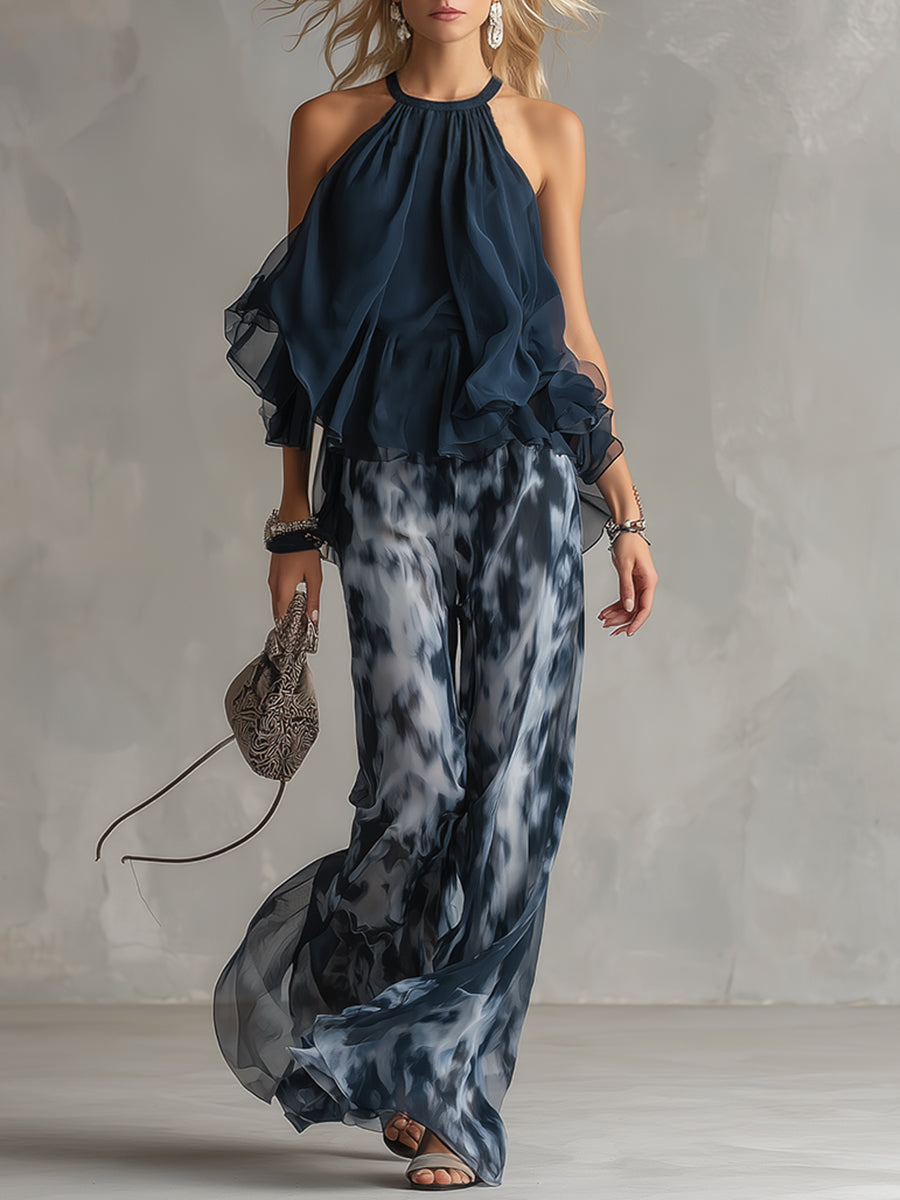 ELISE | ELEGANT AND LIGHTWEIGHT SET WITH FLOWING TOP AND WIDE TROUSERS