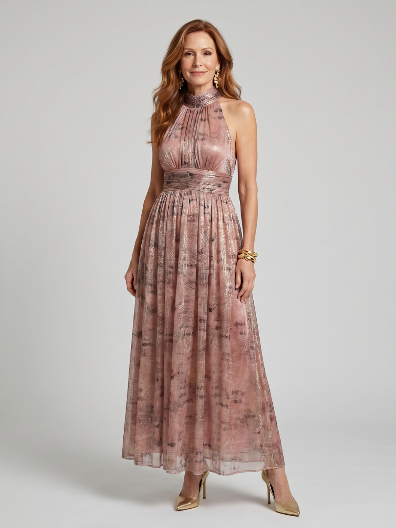 Ivy & Grace Textured Finish Sleeveless Midi Dress