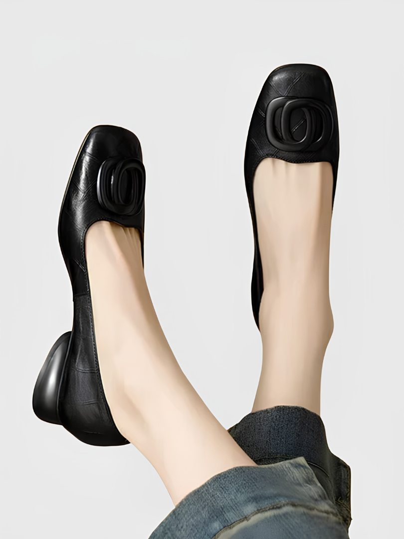 Faith™ | Leather Square-Toe Ballet Flats