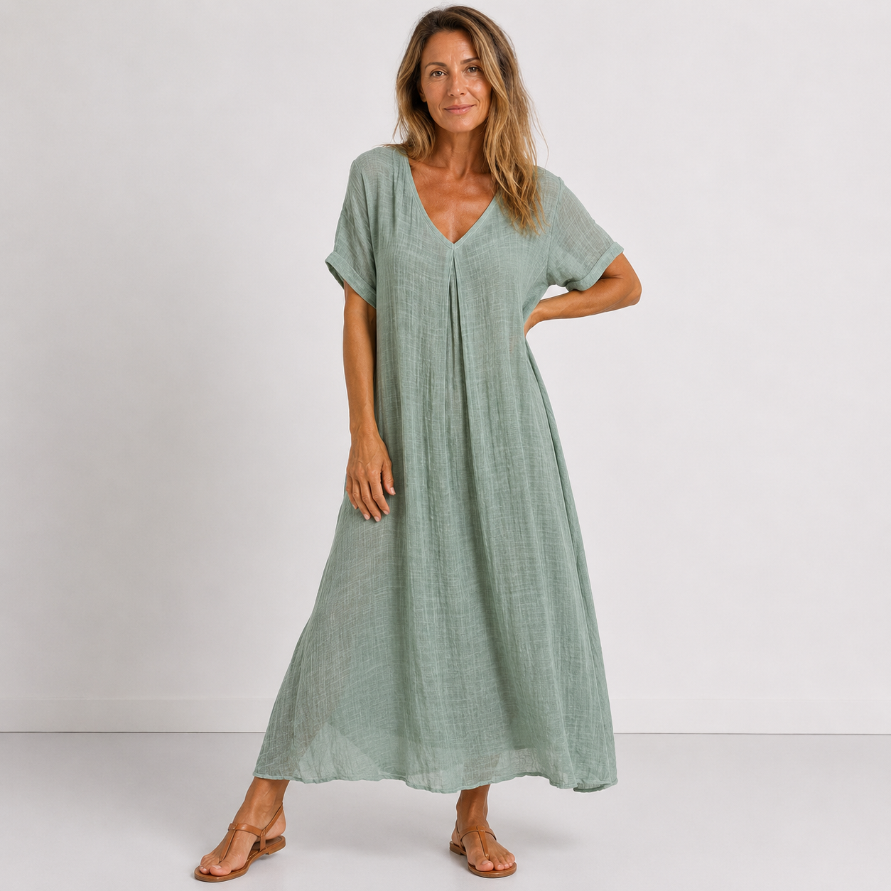 Violette - Long Fluid Linen Dress