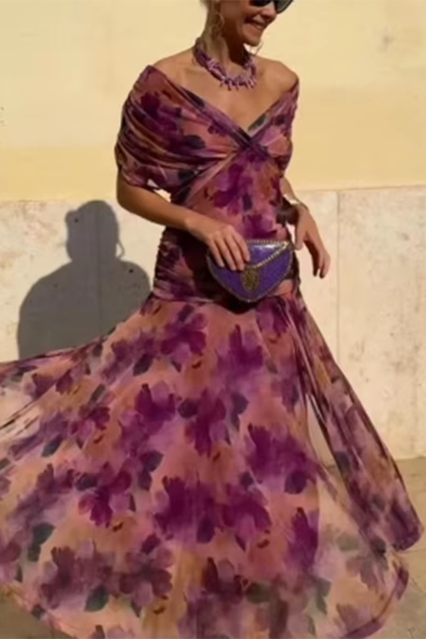 Louise | Elegant V-Neck Maxi Evening Dress