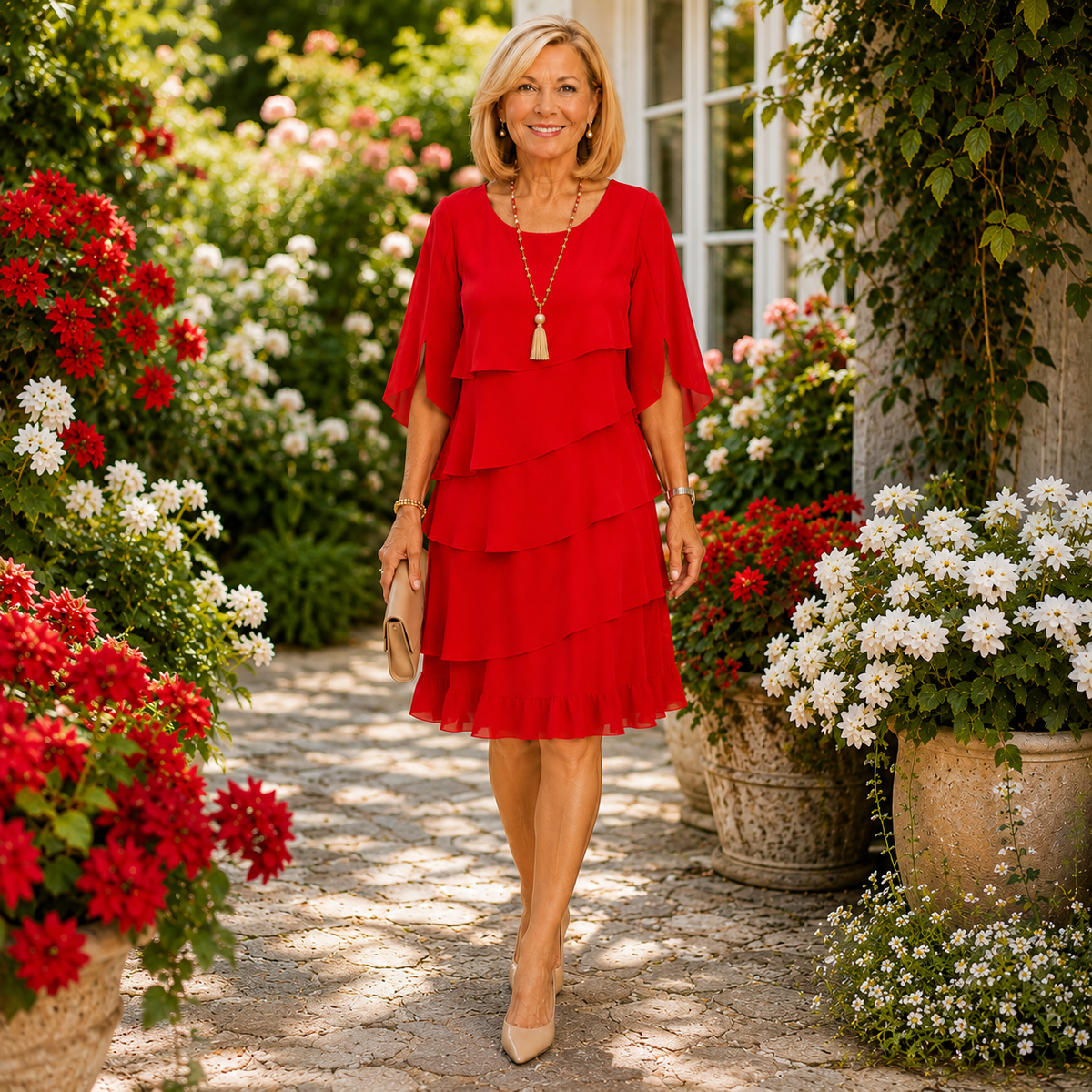 Patricia™ | Flattering Layered Ruffle Dress