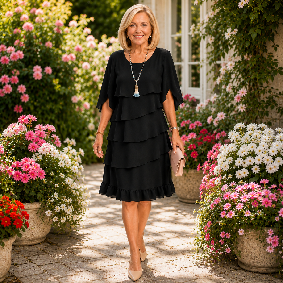 Patricia™ | Flattering Layered Ruffle Dress