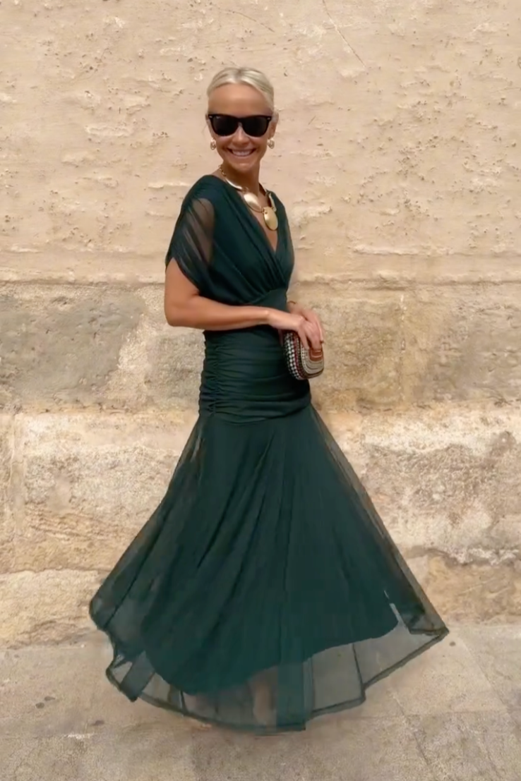 Louise | Elegant V-Neck Maxi Evening Dress