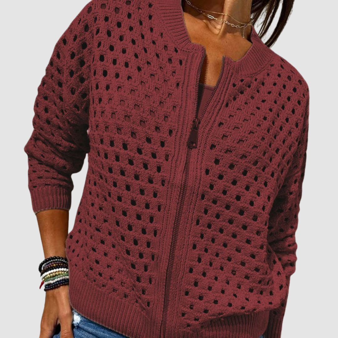 Desiree™ | Elegant Knitted Zip Cardigan
