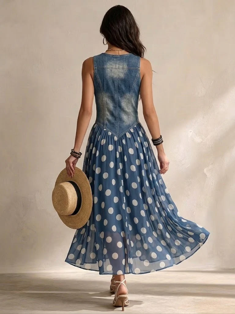 JASMINA | DENIM MIDI DRESS