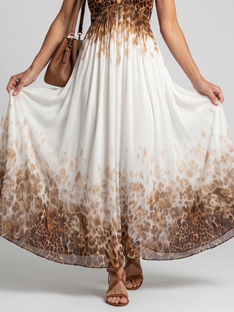 Ivy & Grace Pleated White Midi Dress