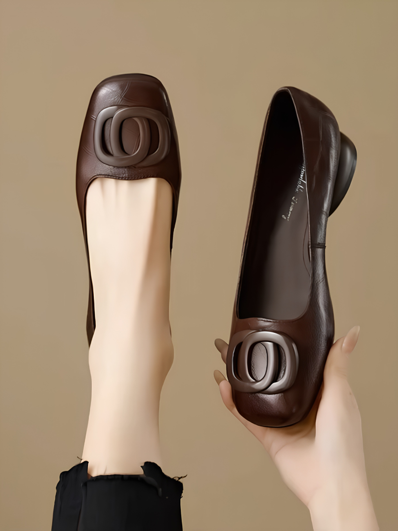 Faith™ | Leather Square-Toe Ballet Flats