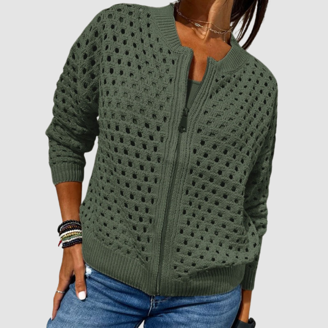 Desiree™ | Elegant Knitted Zip Cardigan