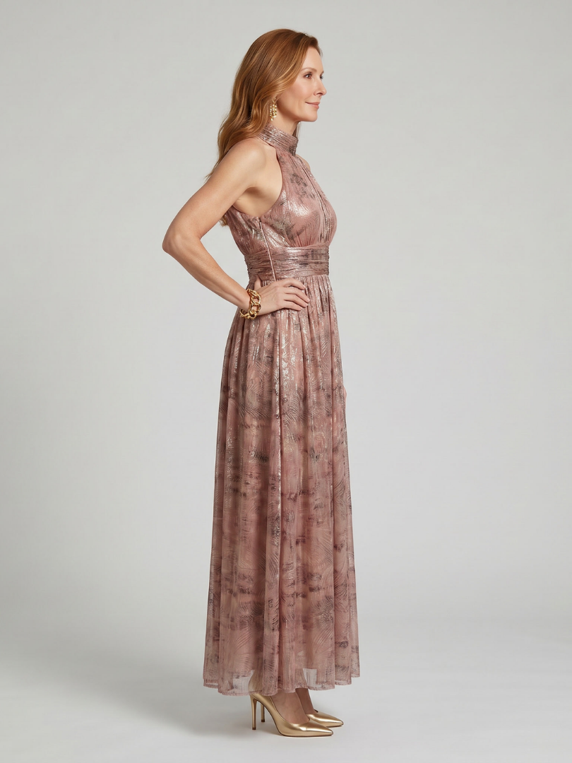 Ivy & Grace Textured Finish Sleeveless Midi Dress