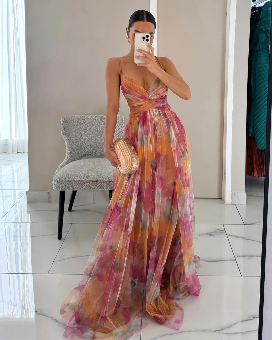 Giselle | Long Floral Print Dress