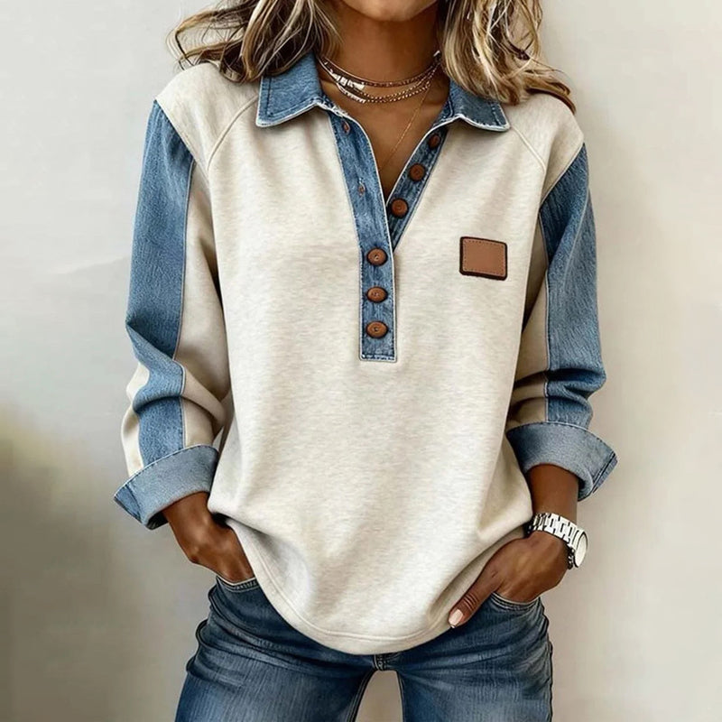 Hadley™ | Vintage Buttoned Collared Sweatshirt