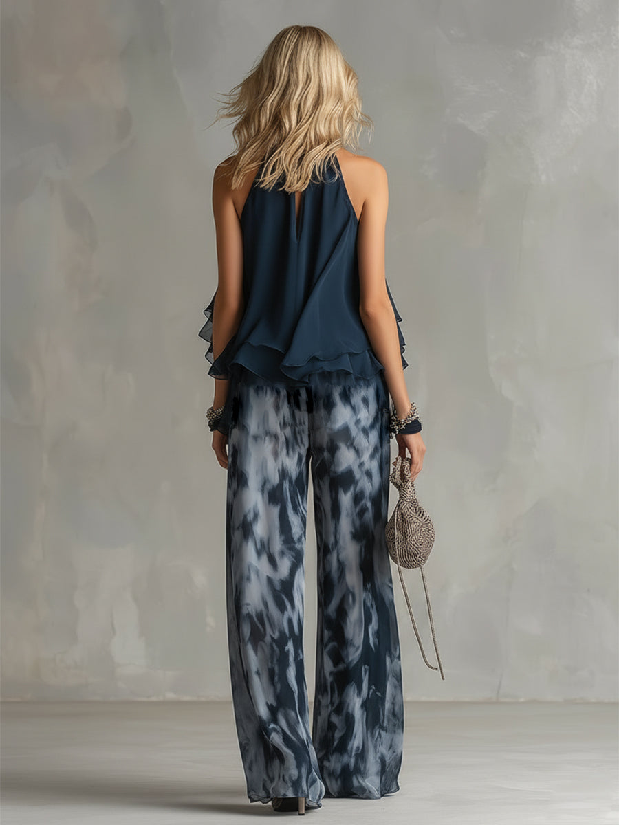 ELISE | ELEGANT AND LIGHTWEIGHT SET WITH FLOWING TOP AND WIDE TROUSERS