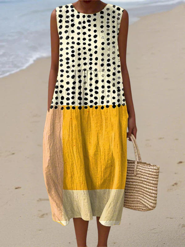 Penelope™ Polka Colorblock Midi Dress