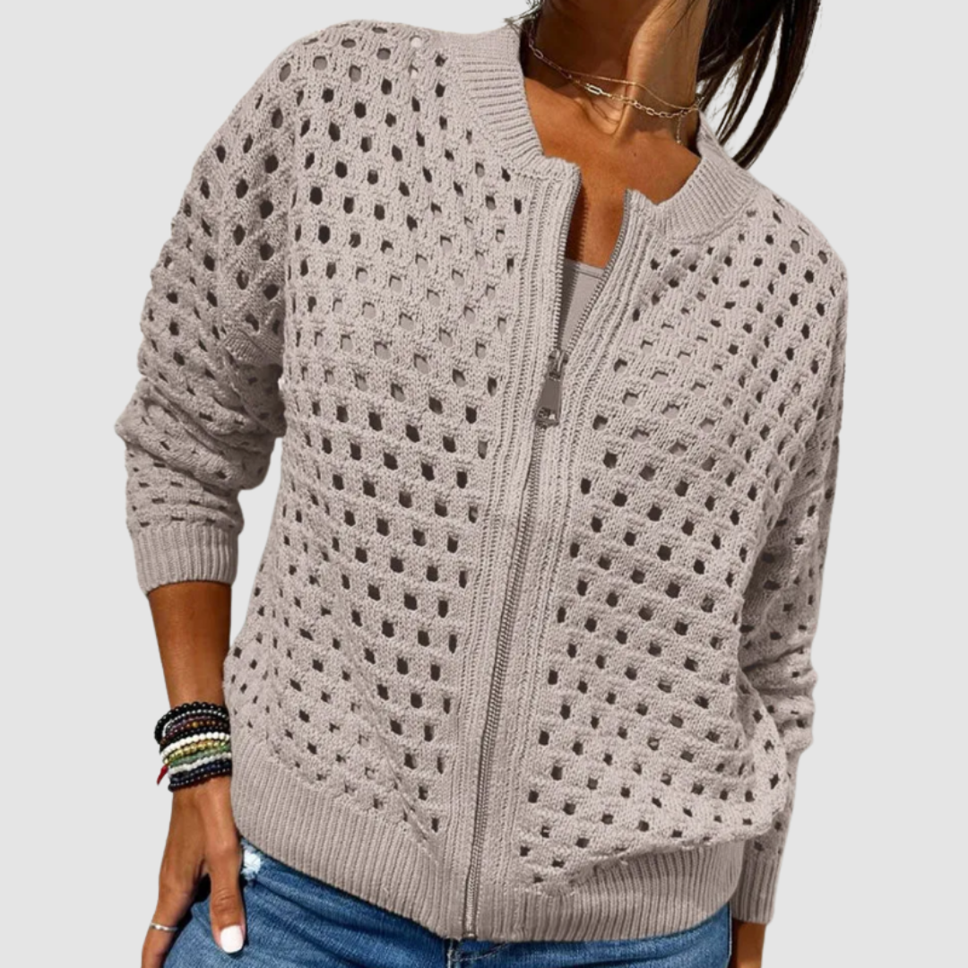 Desiree™ | Elegant Knitted Zip Cardigan