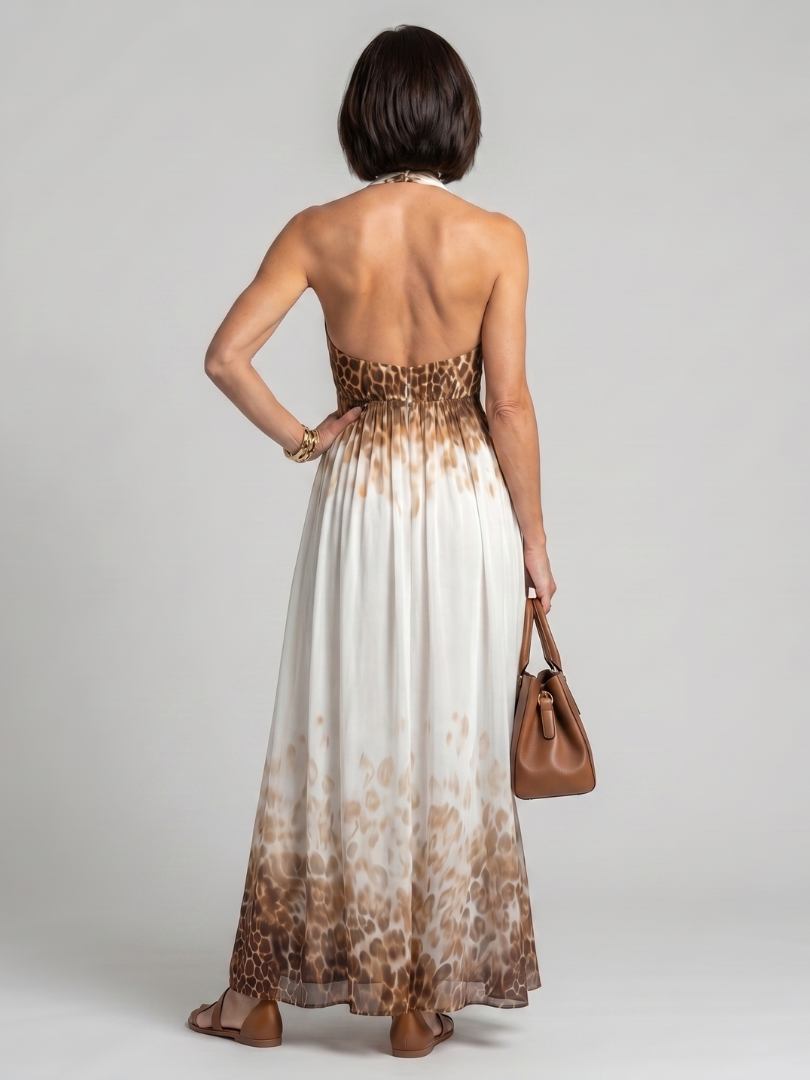 Ivy & Grace Pleated White Midi Dress