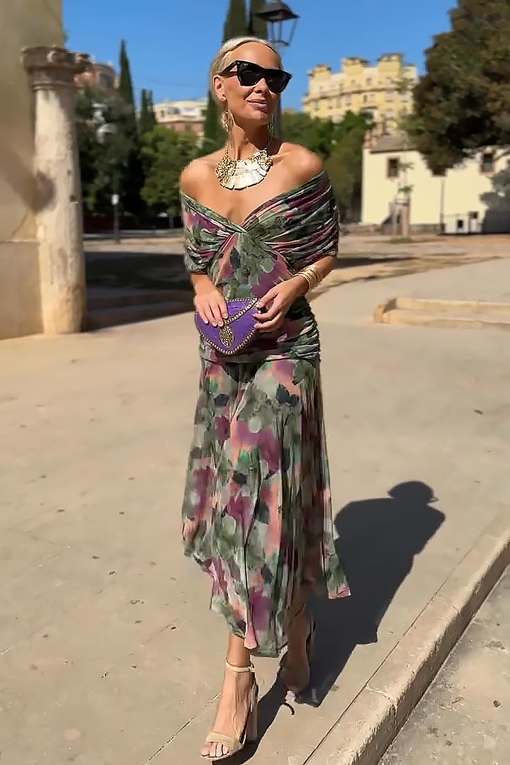 Louise | Elegant V-Neck Maxi Evening Dress