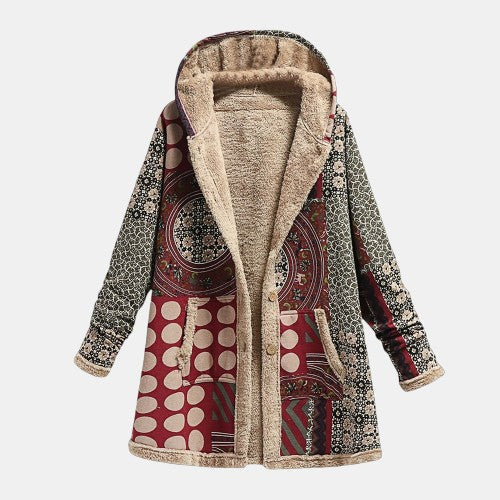 Scarlet™ | Burgundy Geometric Coat