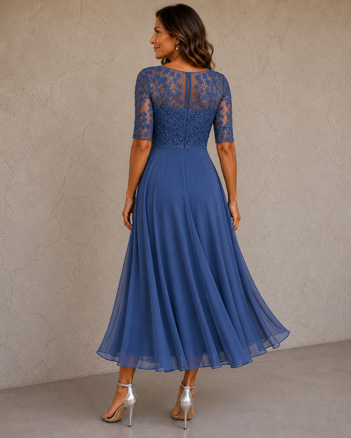 ABELLA™ | LACE AND CHIFFON DRESS
