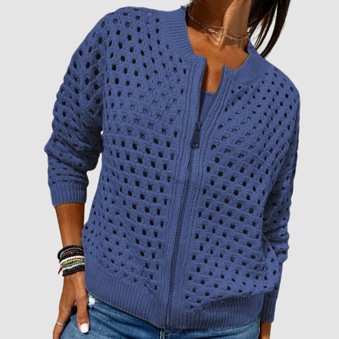 Desiree™ | Elegant Knitted Zip Cardigan