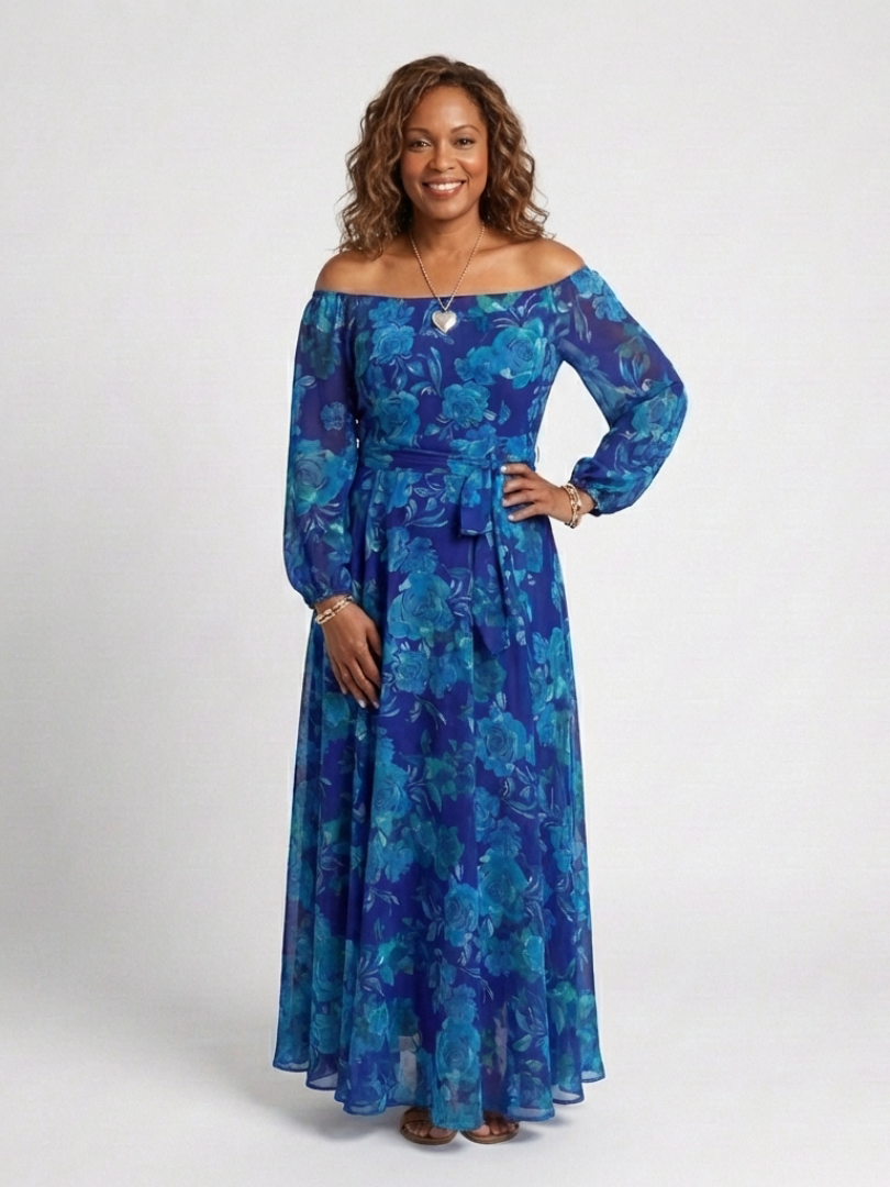 Ivy & Grace™ | Off Shoulder Floral Maxi Dress