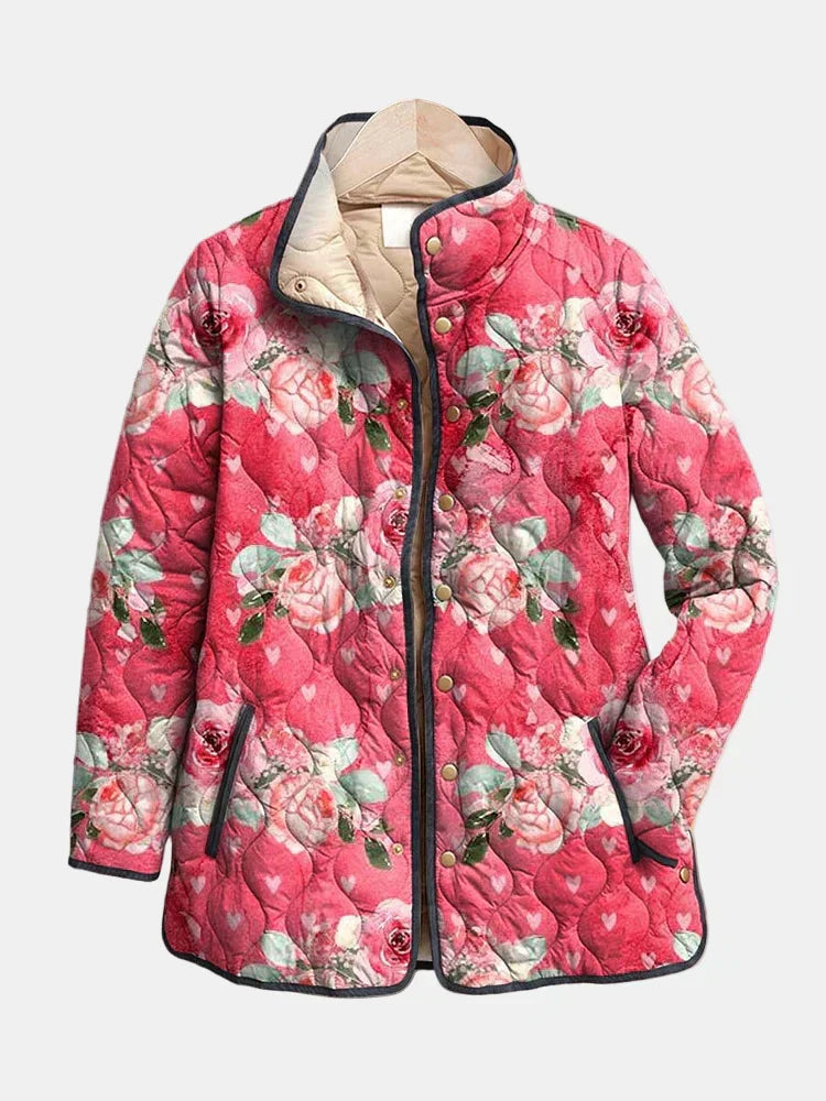 Freya™ | Pink Floral Quilted Jacket
