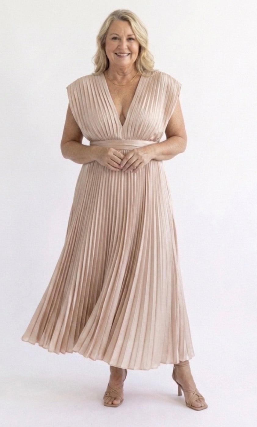 Ivy & Grace™ | Timeless Pleated Midi Dress