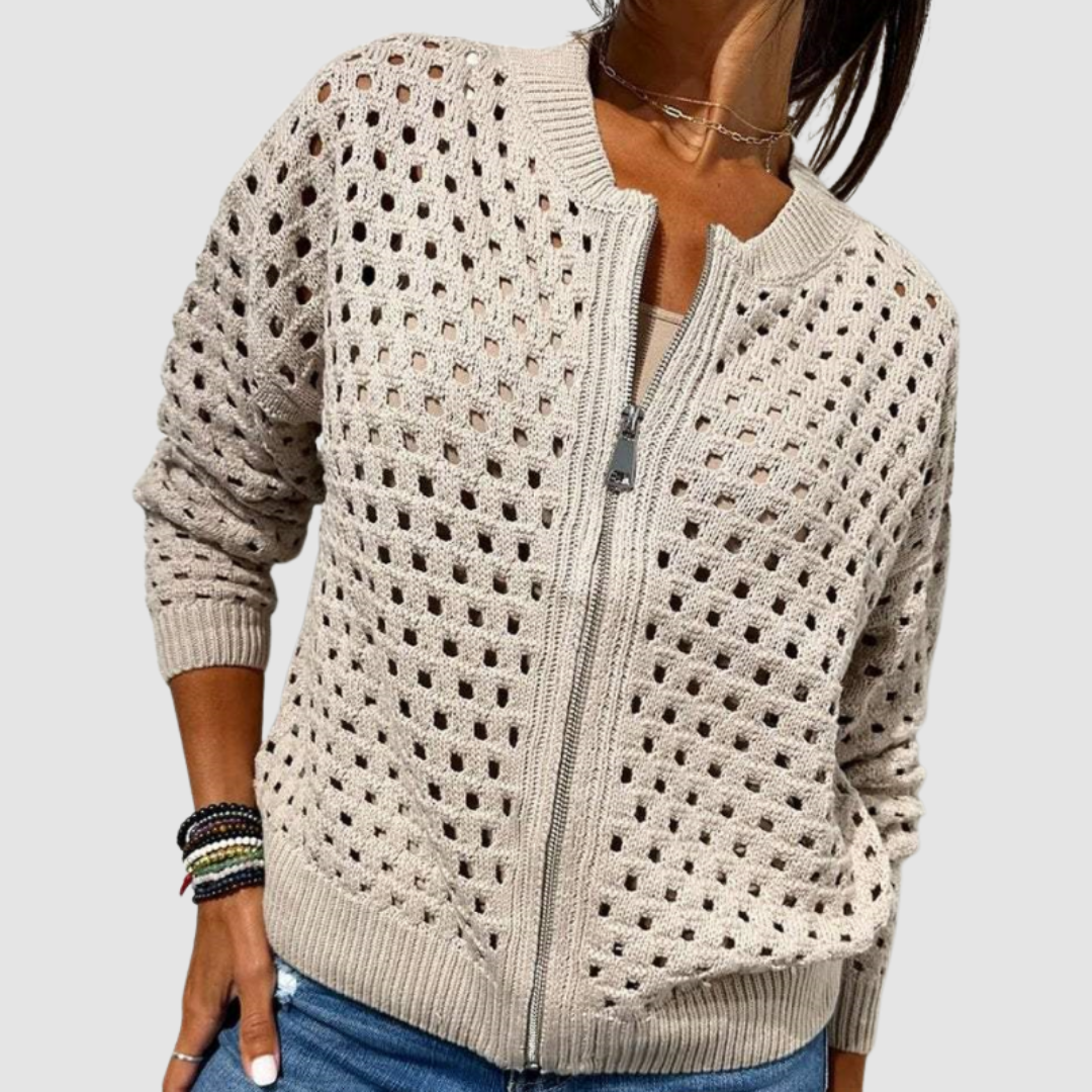 Desiree™ | Elegant Knitted Zip Cardigan