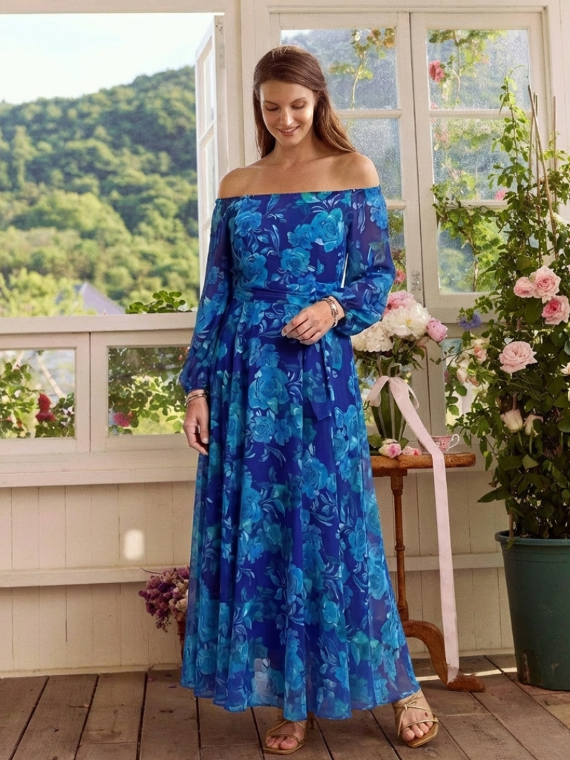 Ivy & Grace™ | Off Shoulder Floral Maxi Dress
