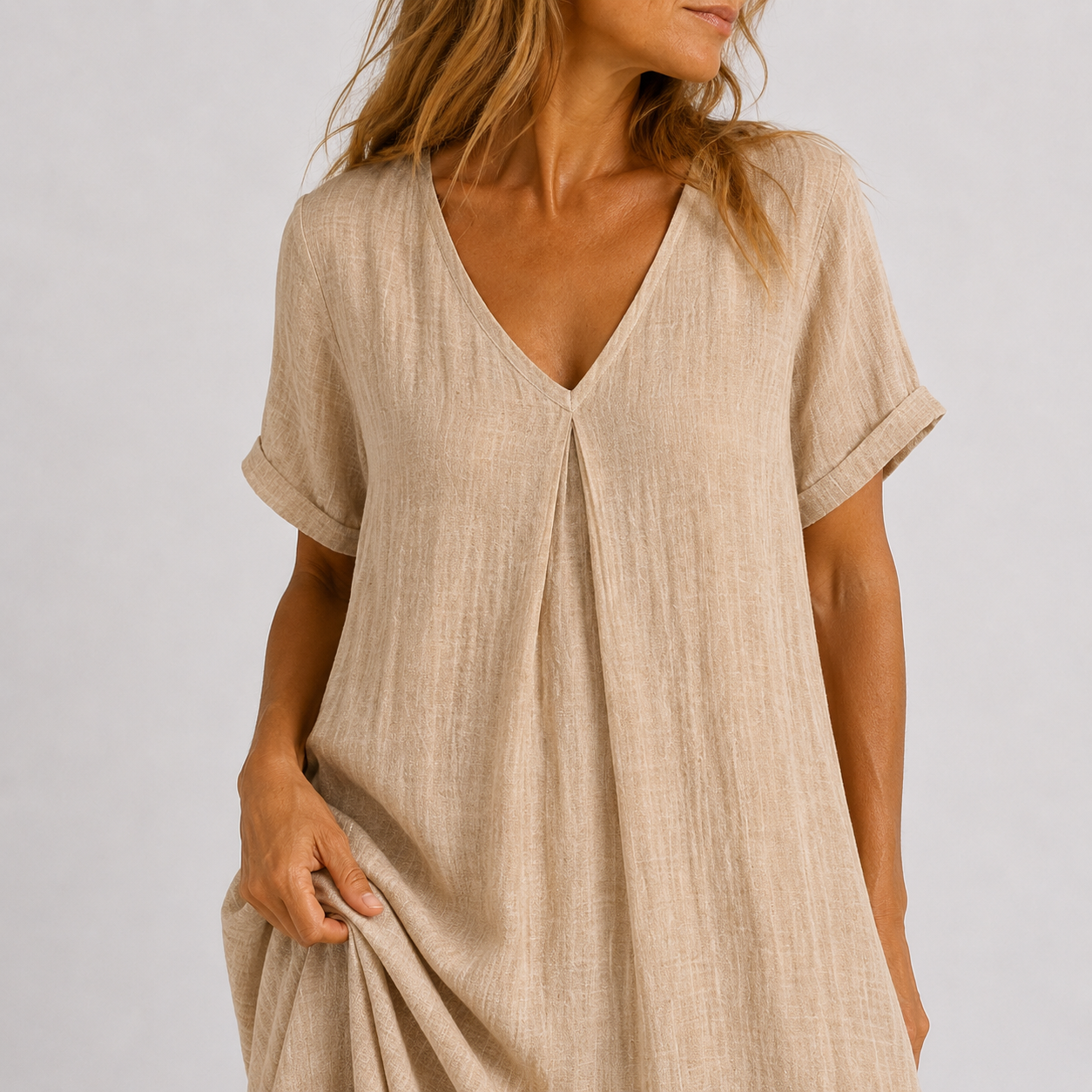 Violette - Long Fluid Linen Dress
