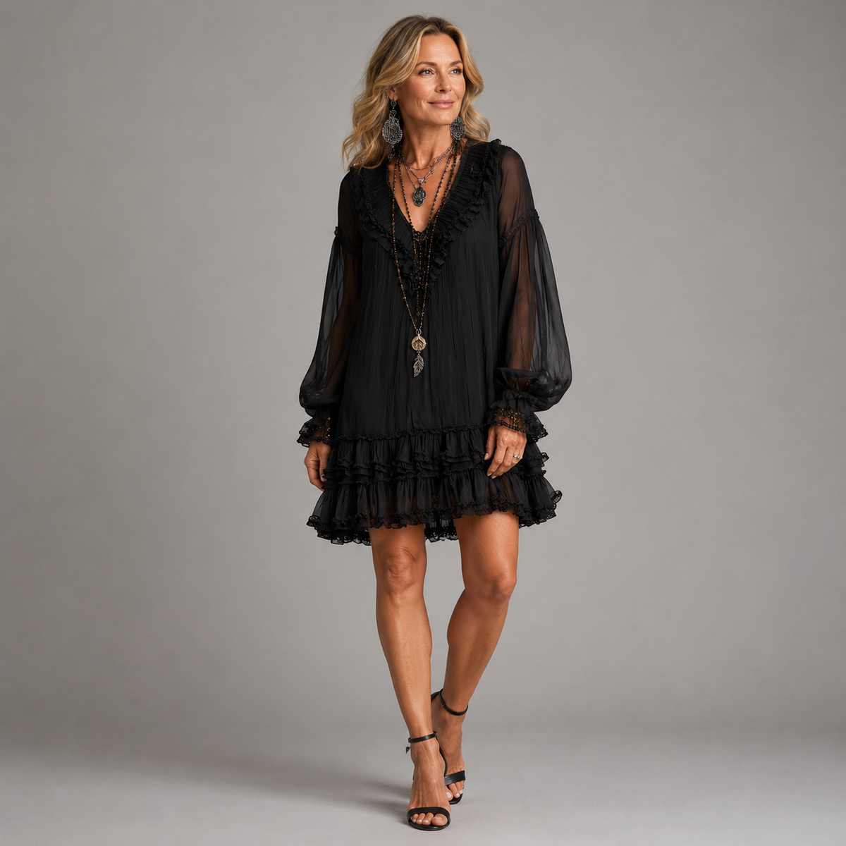 Oriella™ | Flattering Ruffle Mini Dress