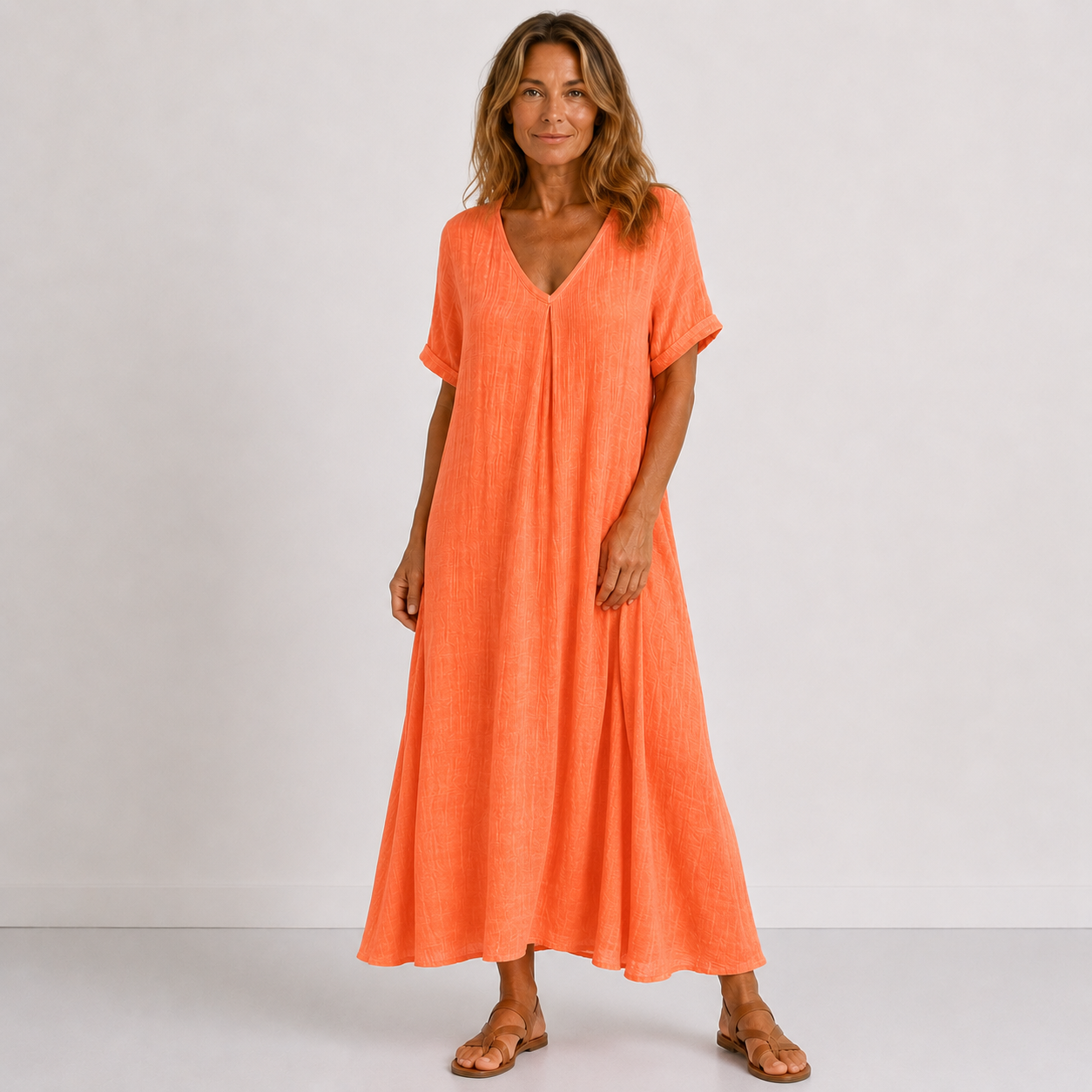 Violette - Long Fluid Linen Dress