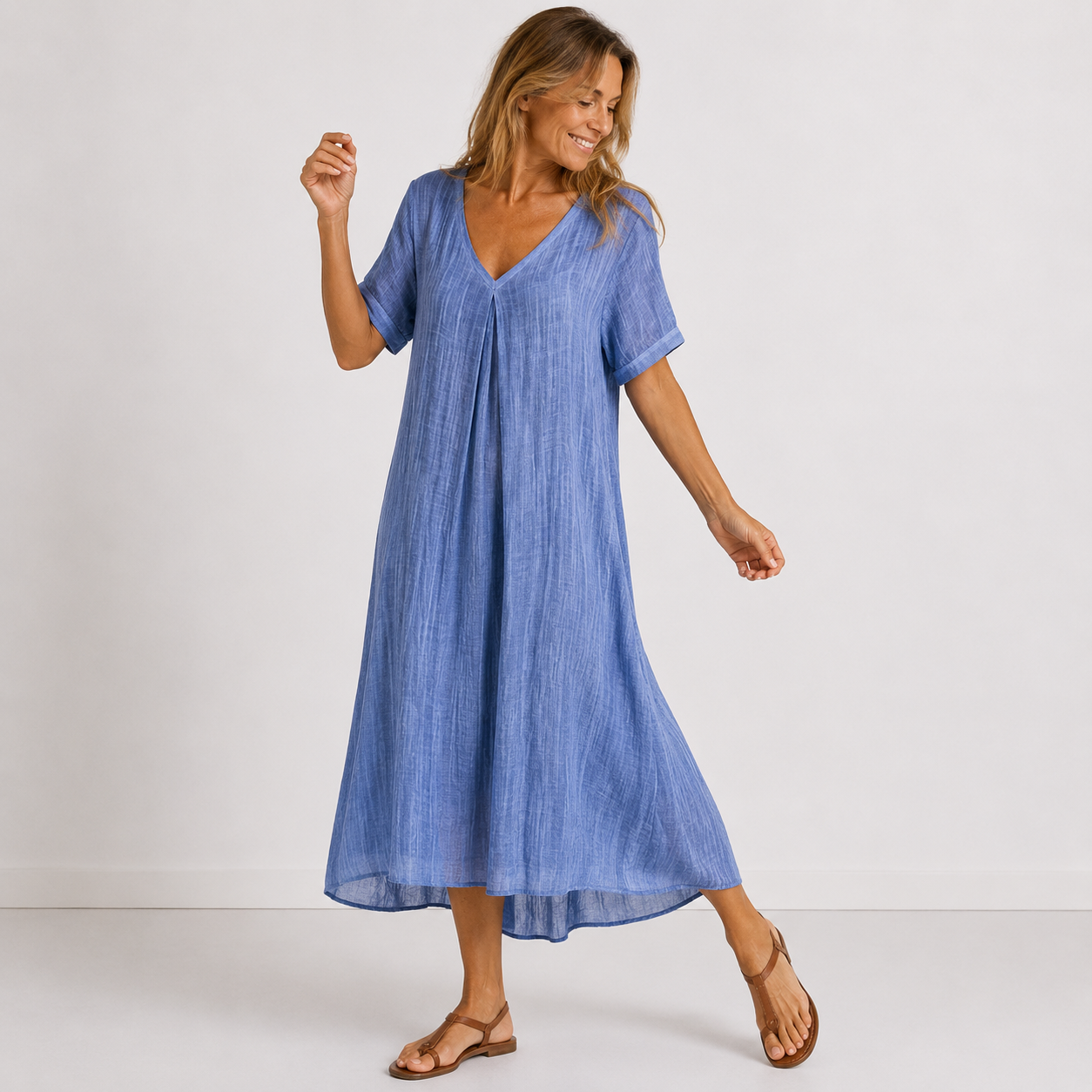 Violette - Long Fluid Linen Dress