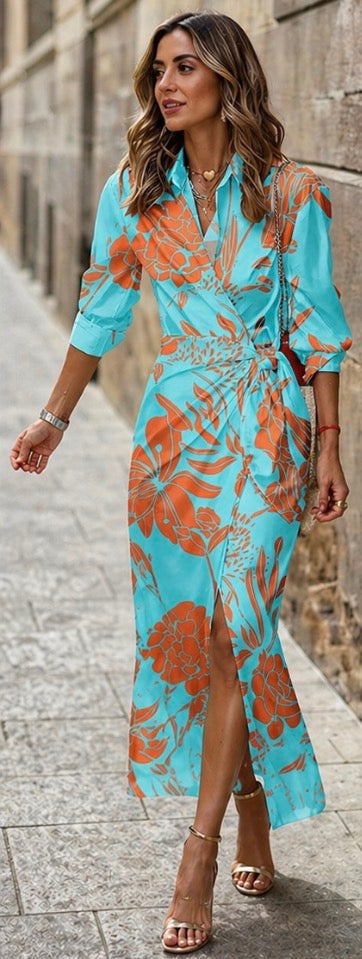 Ivy & Grace™| Printed Wrap Dress
