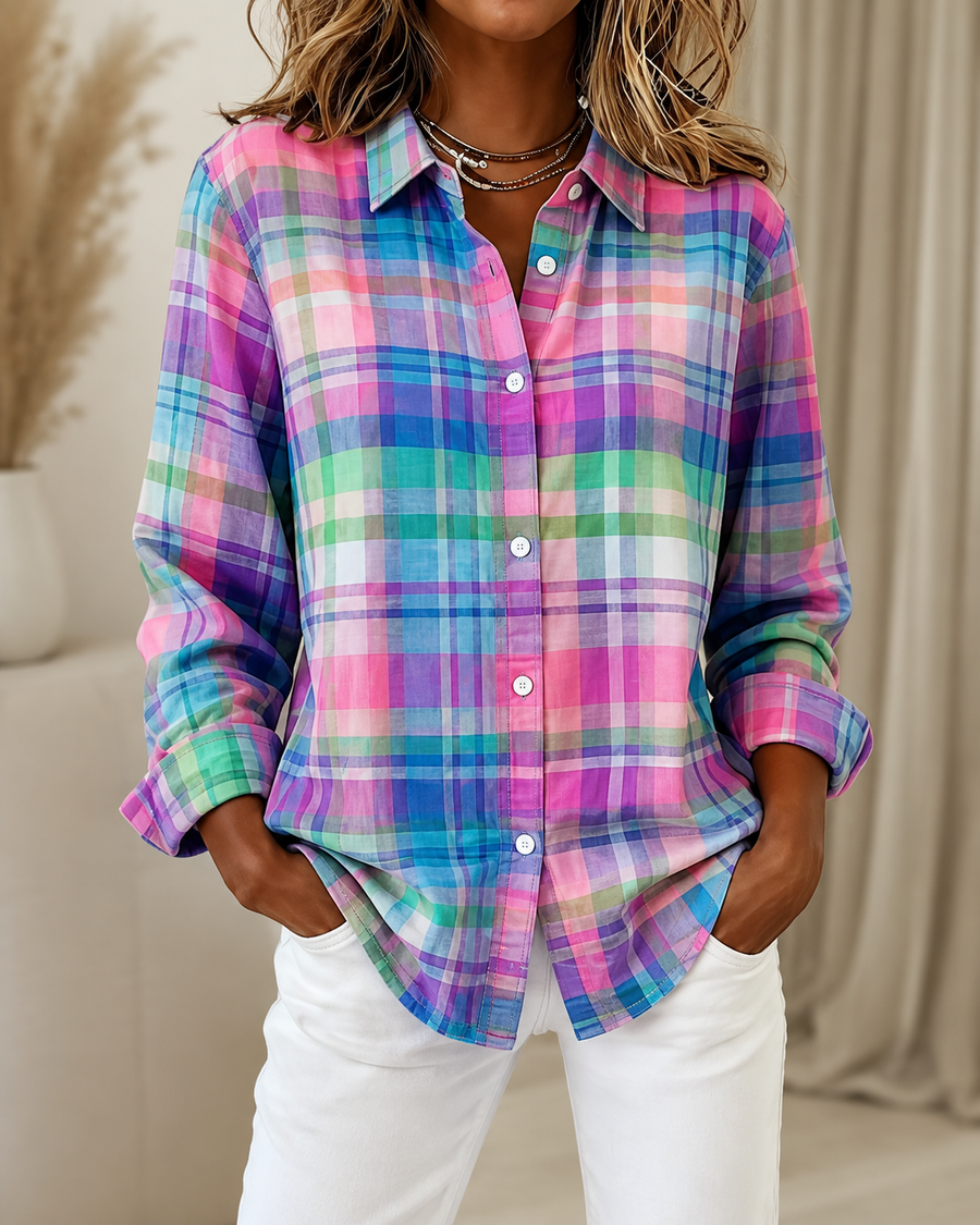 Jolie™ | Pastel Multicolour Plaid Shirt