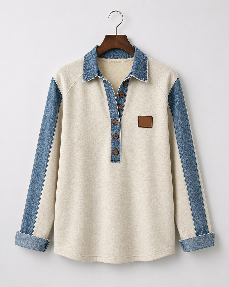 Hadley™ | Vintage Buttoned Collared Sweatshirt