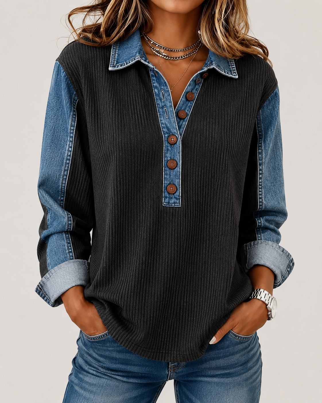 Kaia™ | Contrast-Detail Comfort Top Collection