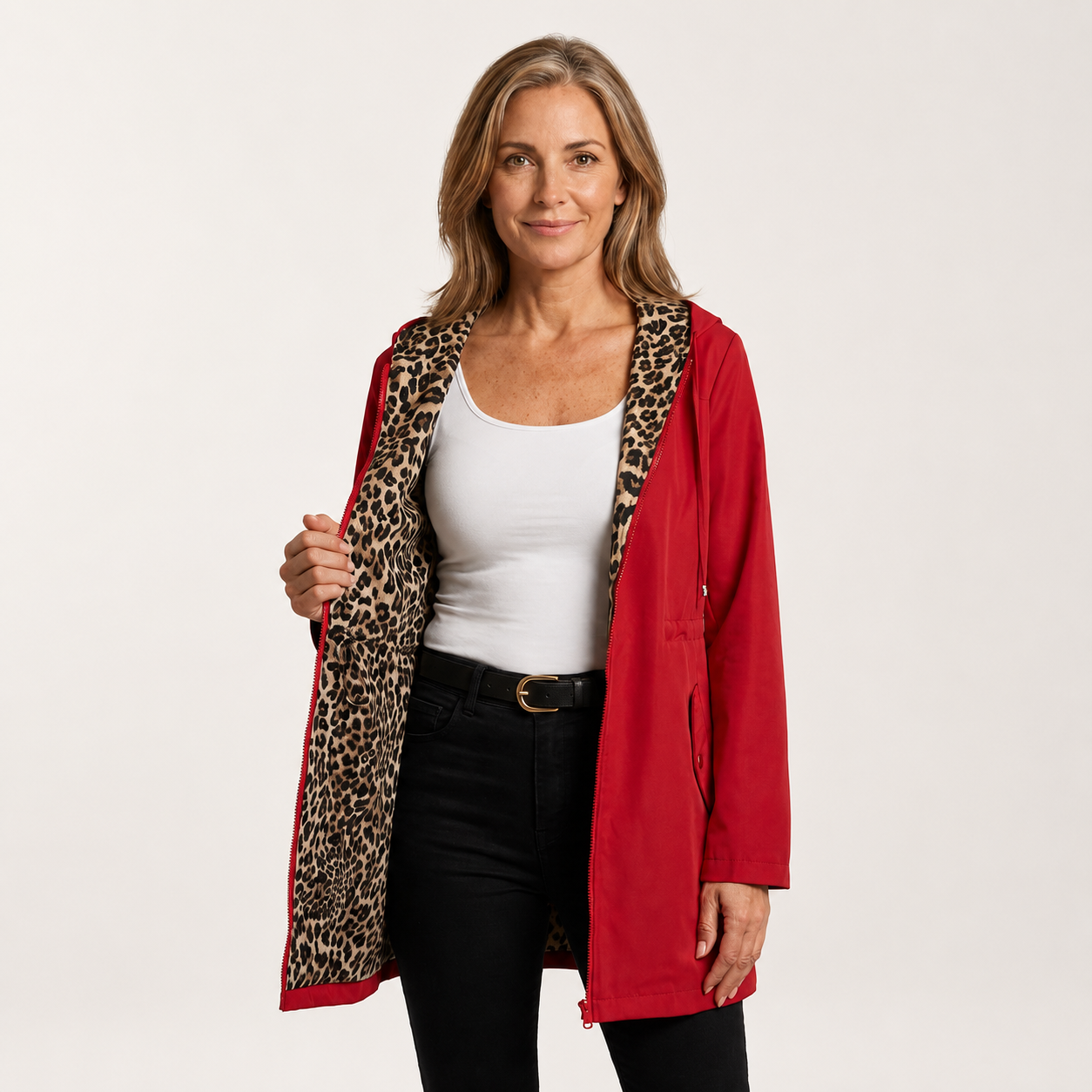 Sabine™ | Reversible Leopard Hooded Coat