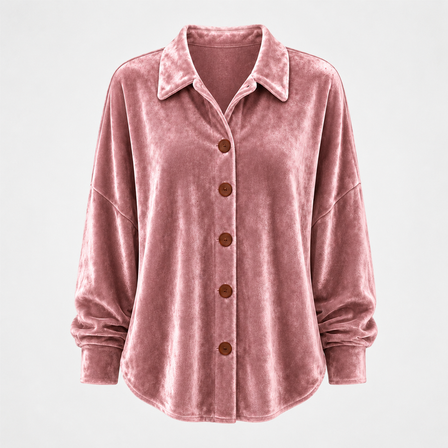 Sofia™ | Velvet Button-Front Shirt