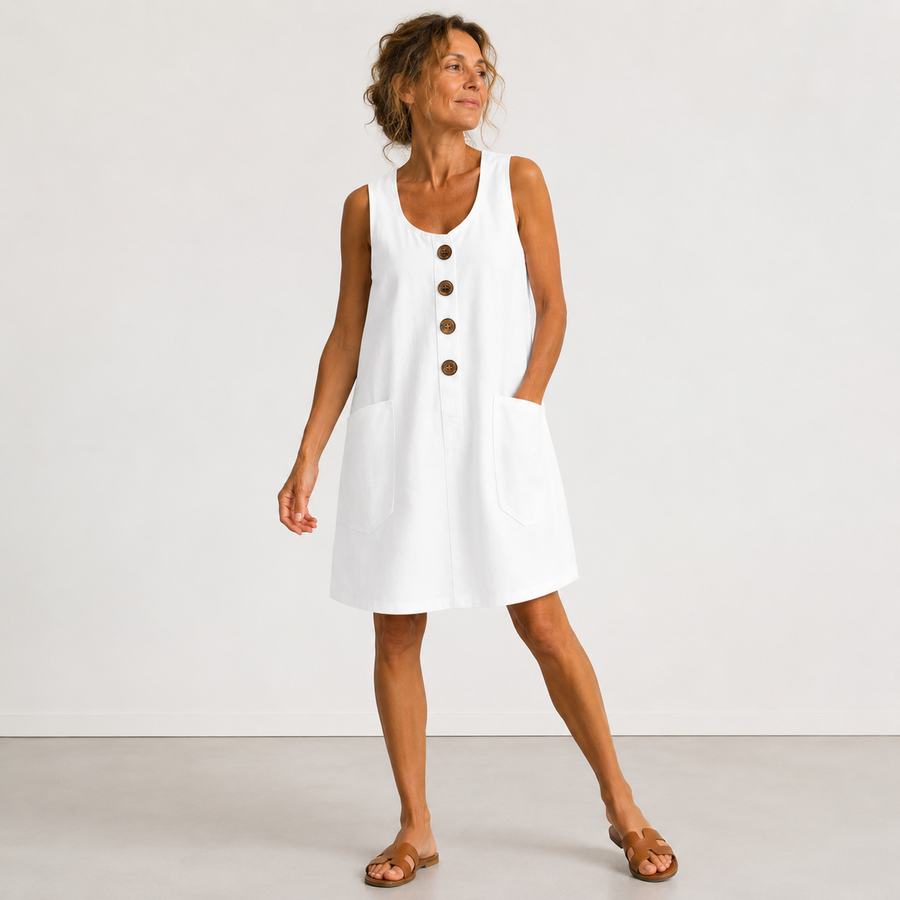 Macey™ | Breezy Cotton-Linen Midi Dress