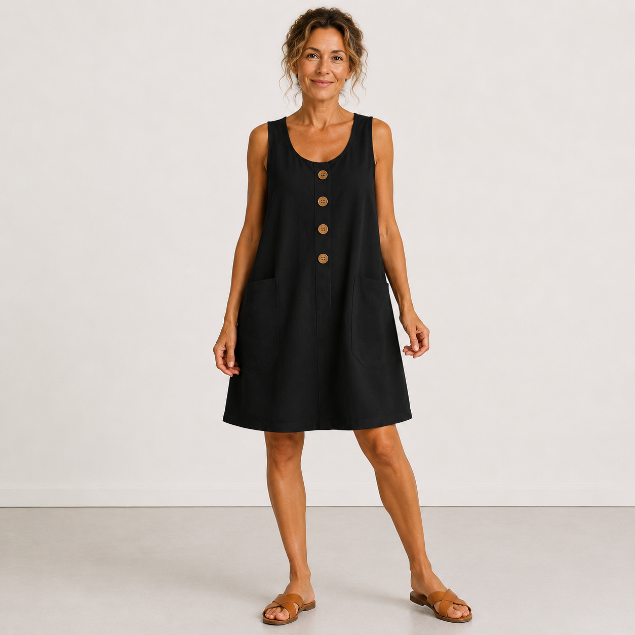 Macey™ | Breezy Cotton-Linen Midi Dress