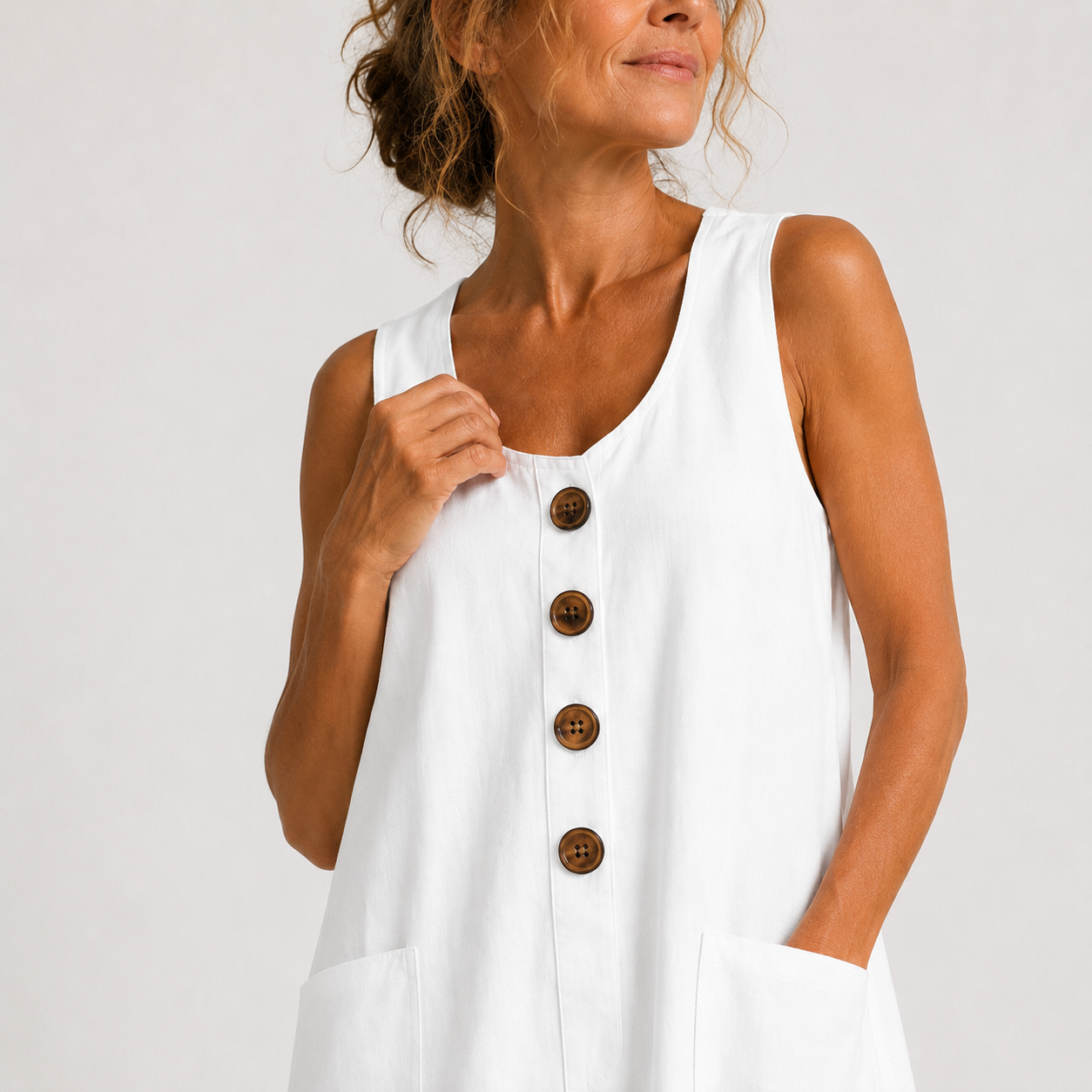 Macey™ | Breezy Cotton-Linen Midi Dress